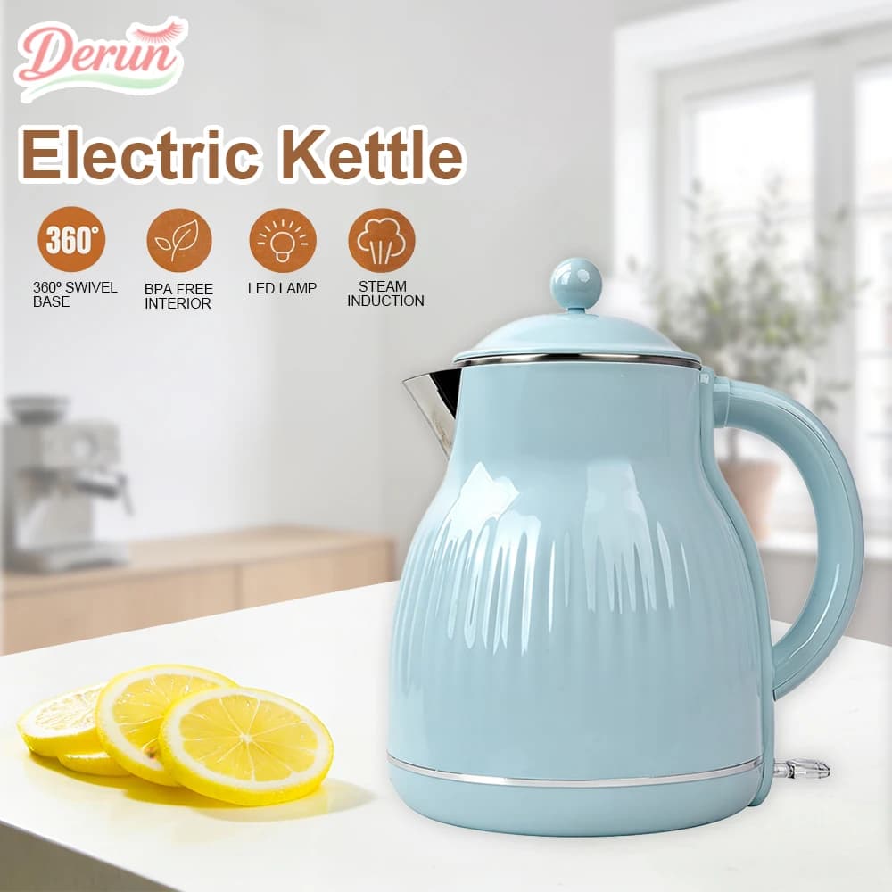 2.5 litre anti-coating electric kettle, 304 stainless steel water heater for food use with 1800 W high power rapid boiling for home
