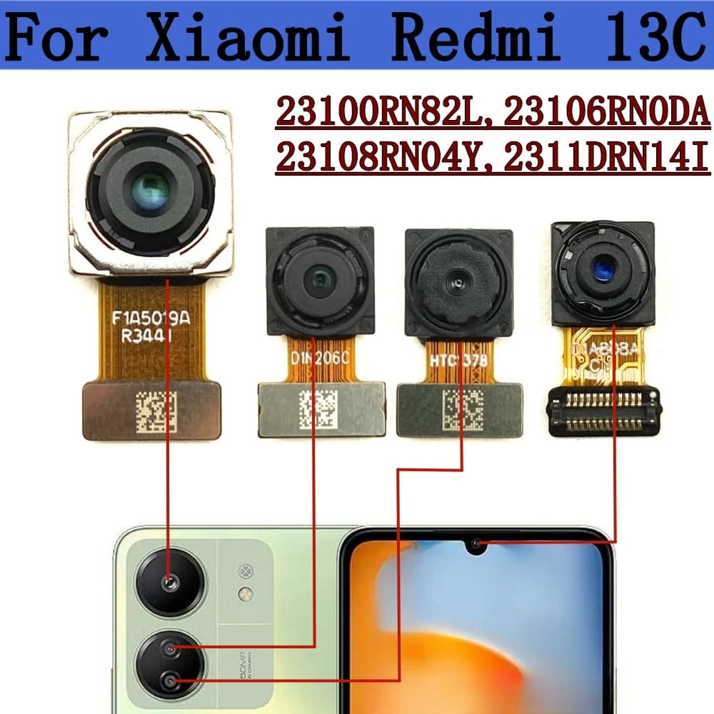 Fotocamera anteriore posteriore per Xiaomi Redmi 13C 23100RN82L 23106RN0DA 23108RN04Y 2311DRN14I Frontale Selfie Indietro Modulo fotocamera