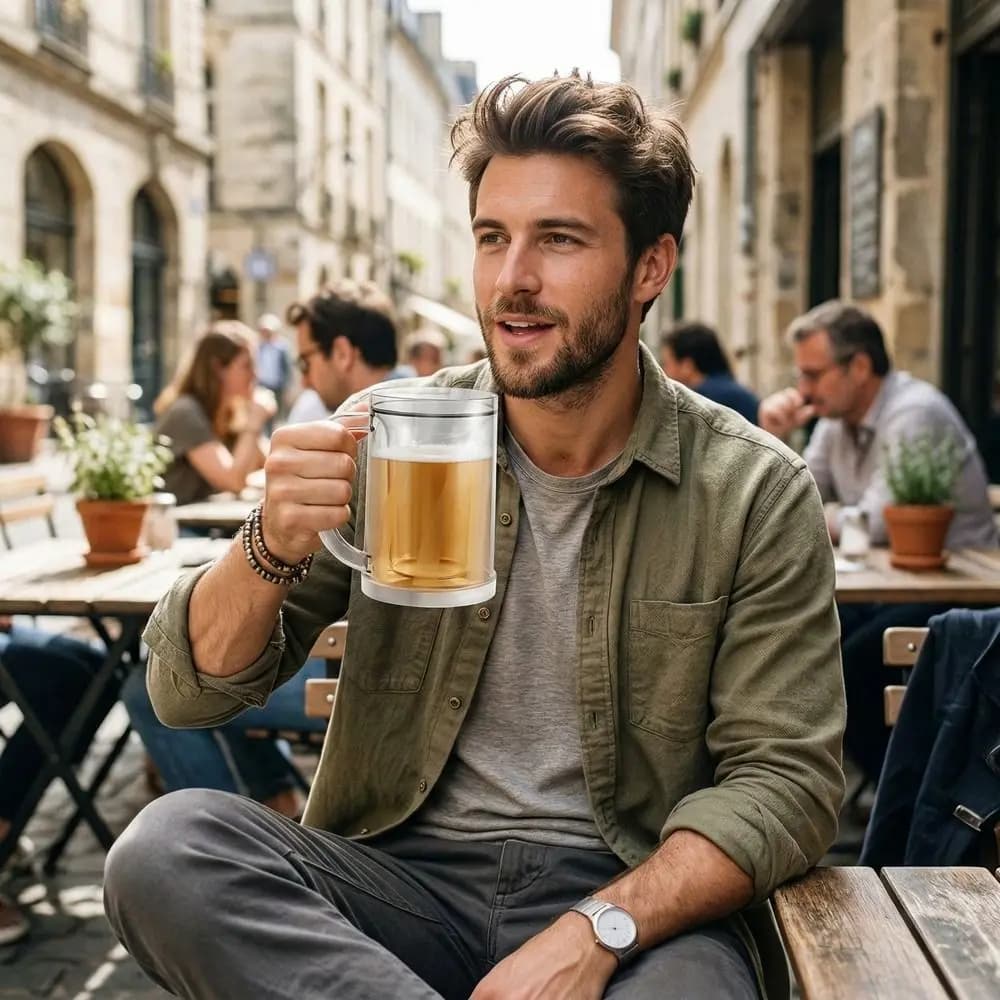 Bicchieri in Plastica per Bevande Fredde, Lavabili, Antigoccia, Riutilizzabili, Trasparenti, per Birra e Bevande, Ideali per Feste all'Aperto