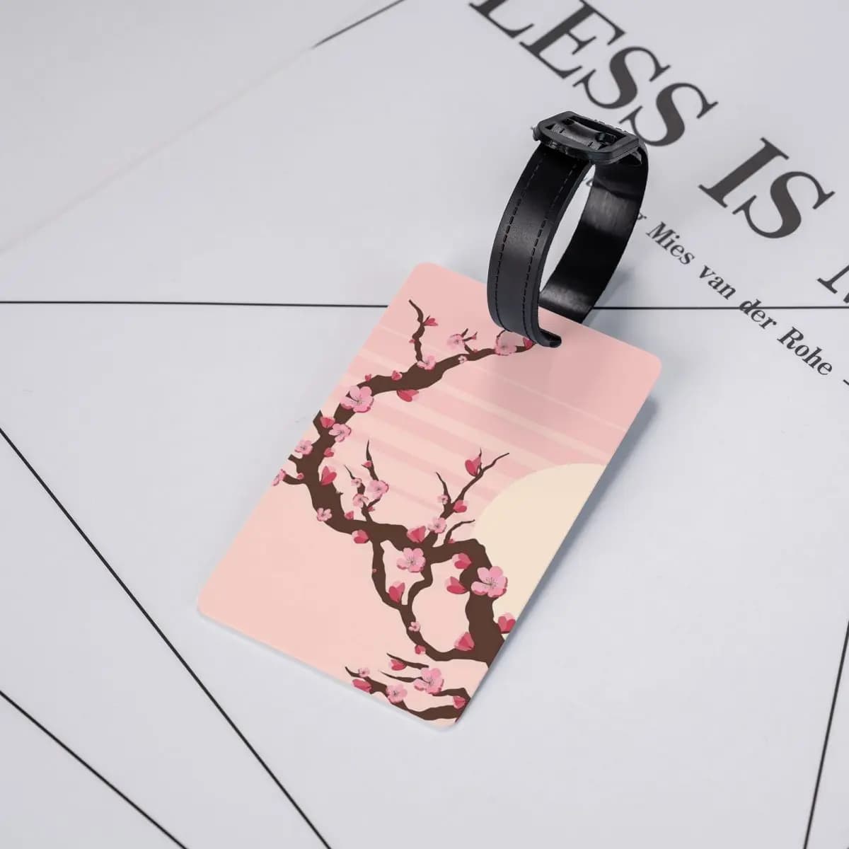 Etichette per bagagli con motivo a fiori di ciliegio giapponesi, accessori per valigie, etichetta per bagagli da viaggio, porta etichetta, porta ID, nome, indirizzo