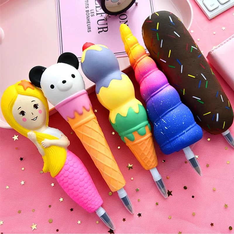 Nuovi giocattoli antistress Squishy Gelato Hot Dog Dinosauro Penna a lenta crescita Penna da spremere morbida Giocattolo antistress Regali di Natale
