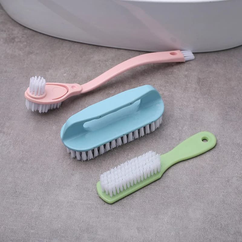 3PCS household cleaning brush plastic soft brush shoe brush laundry brush Random color