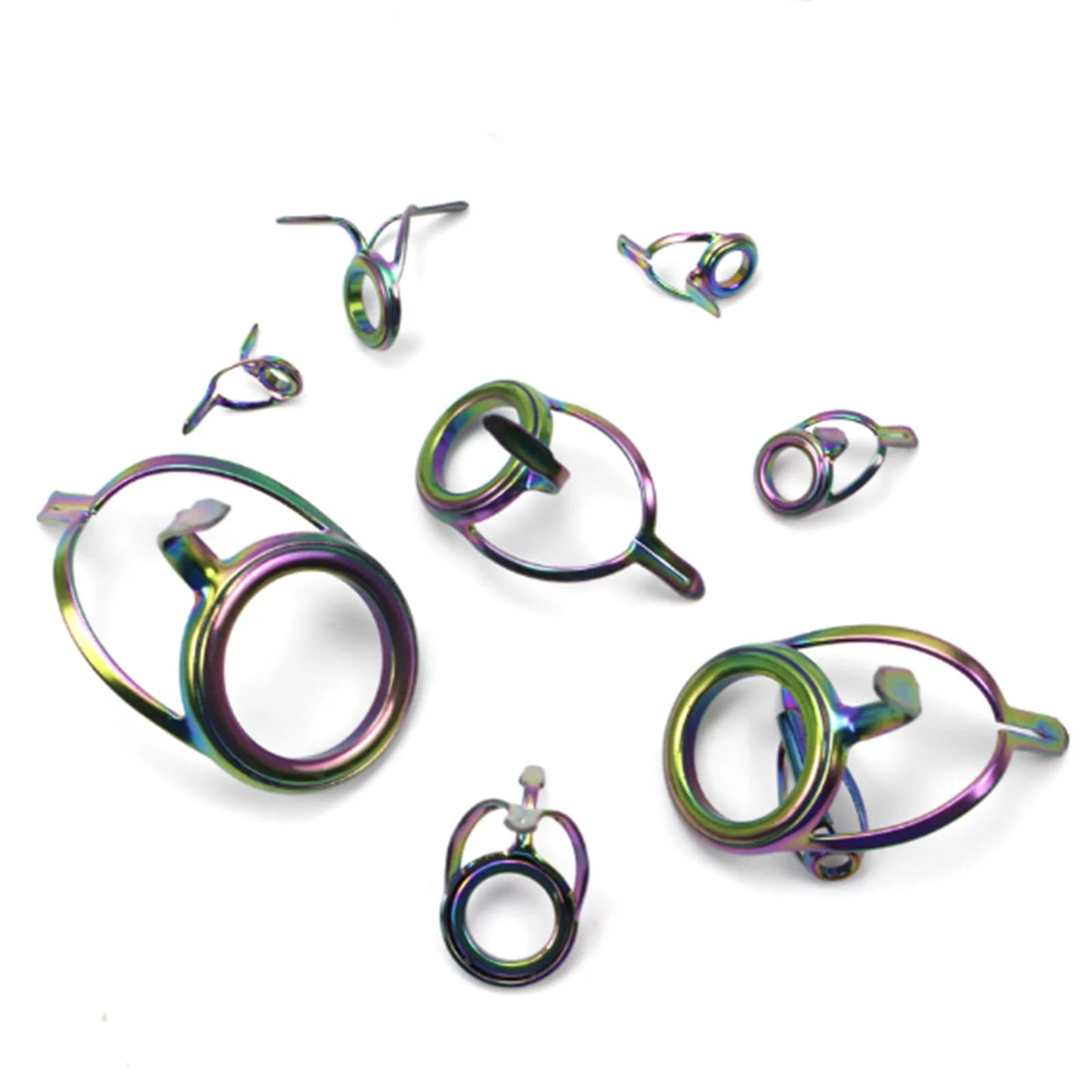 9Pcs Assorted Tip Repair Kit Fishing Rod Eyes Guides Fishing Rod Guide Set