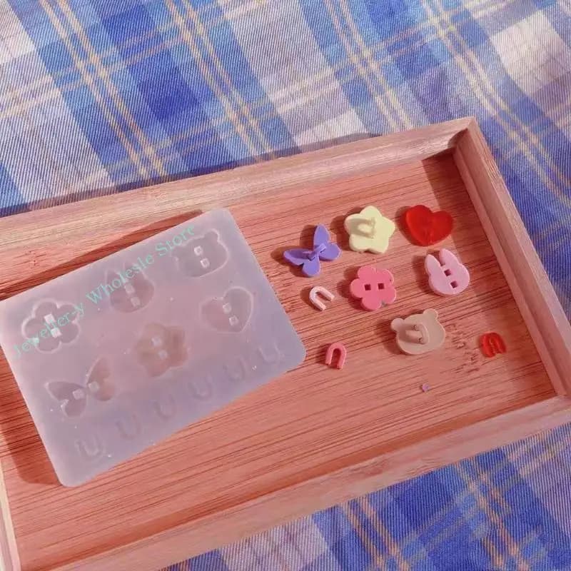 R7UF Resin Hanger Mold Keychain Hand Ring Silicone Mold for DIY Crafts Phone Decor