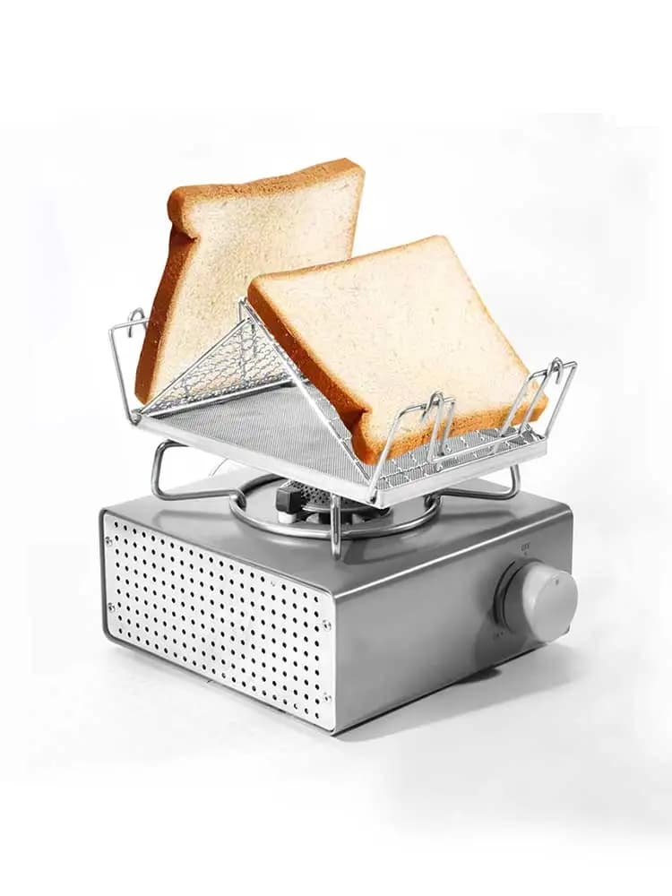 304Stainless Steel Foldable Portable Camping Stovetop Toaster - Perfect for Hiking, Picnic and Outdoor Use