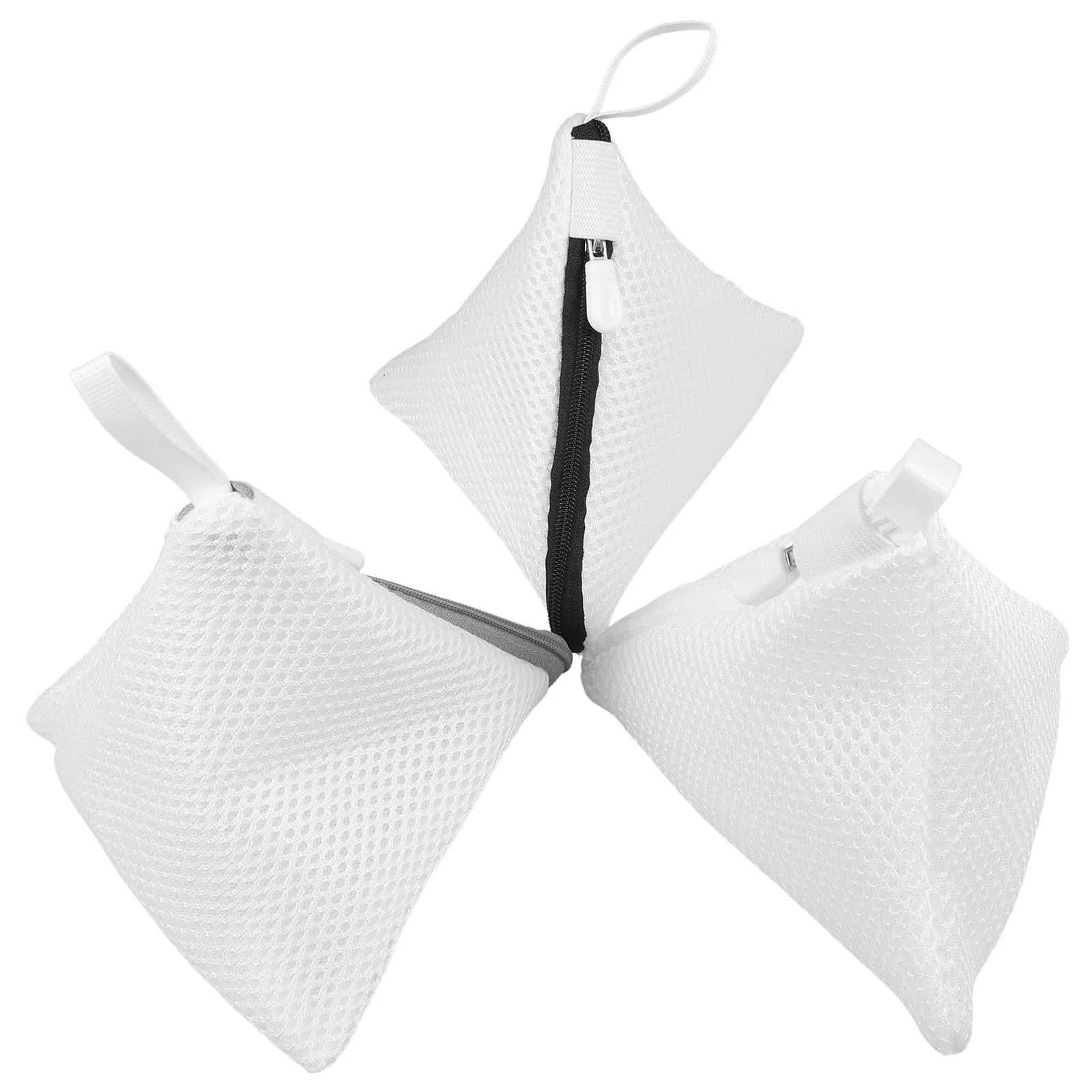 3Pcs Small Laundry Wash Bags Mesh Polyester Zipper Closure for Washing Machine Delicate Clothing Organizer Travel Laundry Net