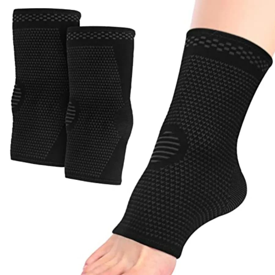 FYY Supporto per Caviglia (2 Pezzi) - Fascia Compressiva per Recupero da Infortuni, Dolore Articolare, Supporto Tendineo di Achille, Riduzione del Gonfiore Plantare