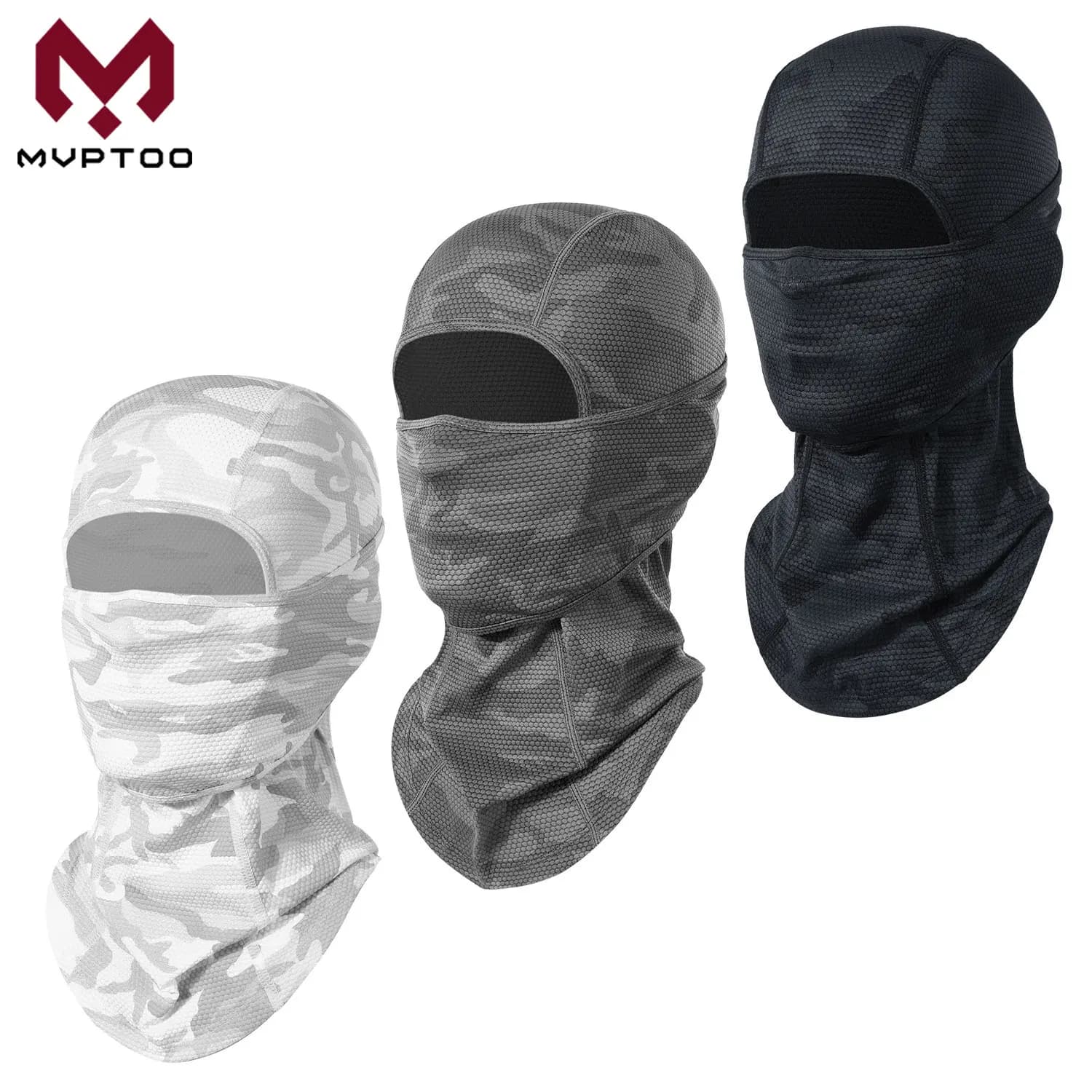 Balaclava Face Mask UPF50+ Neck Gaiter 3D Mesh Breathable UV Protection Hood for Motorcycle Cycling Ski Fishing Hiking Outdoor