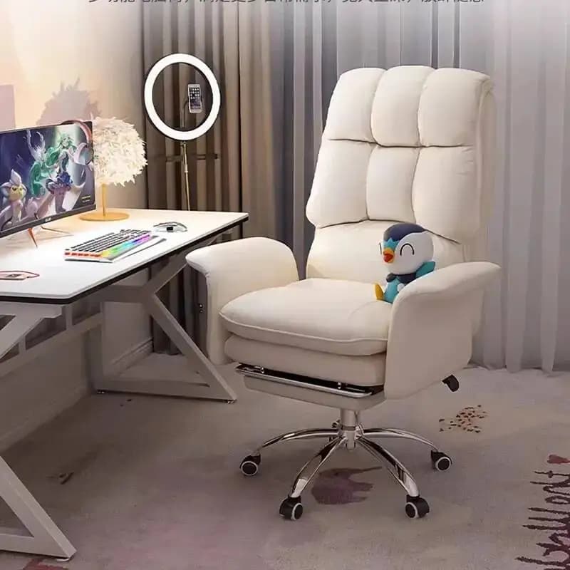 Poltrona da Gaming di Lusso in Peluche, Reclinabile, Pieghevole, Nera, per Bambini e Adulti, Design Rilassante, per Giardino, Ingresso e Arredamento