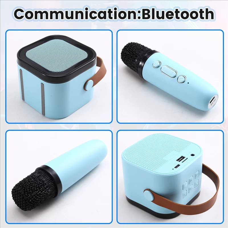 B92B-K12 Altoparlante Bluetooth wireless con 2 microfoni Lettore musicale portatile multifunzione per karaoke RGB