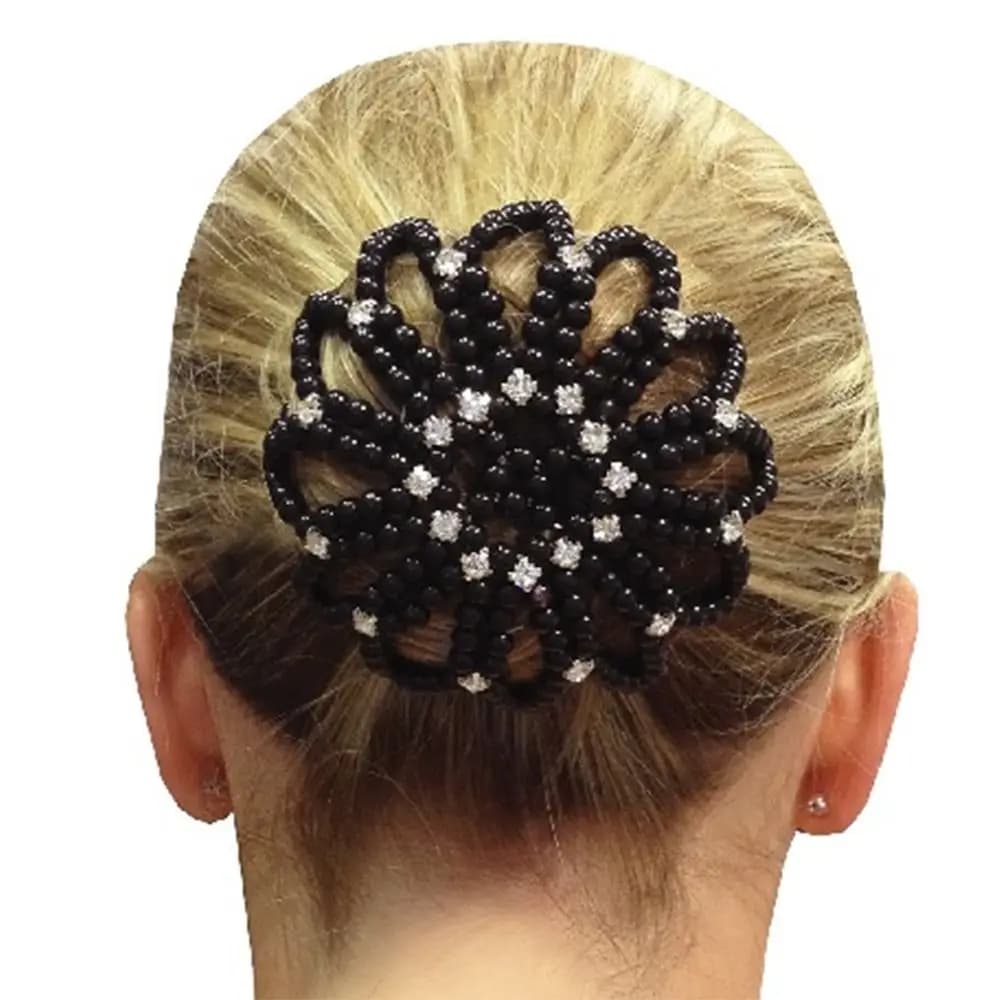 Ornamento di Moda: Rete per Chignon in Cristallo e Perle, Stile Crochet, per Danza, Accessorio per Capelli