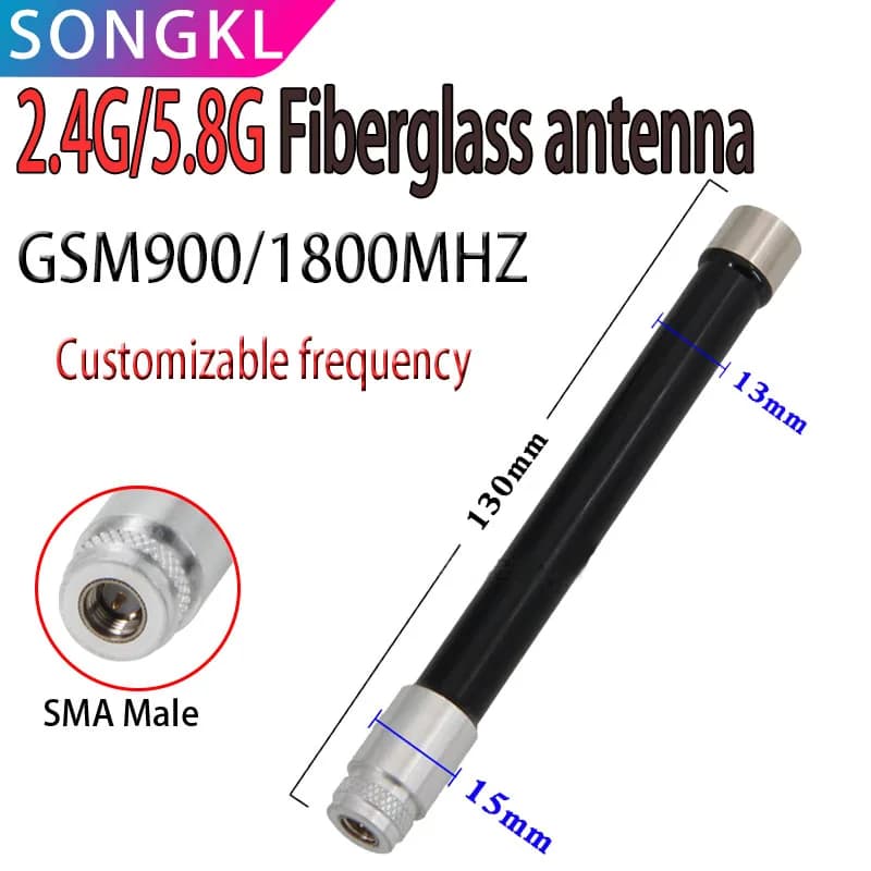 Antenna omnidirezionale in fibra di vetro ad alto guadagno da esterno 5.8G LORA 1.4G 868MHZ 915MHZ 1.4G 2.4G antenna WIFI SMA testa maschio 6dbi