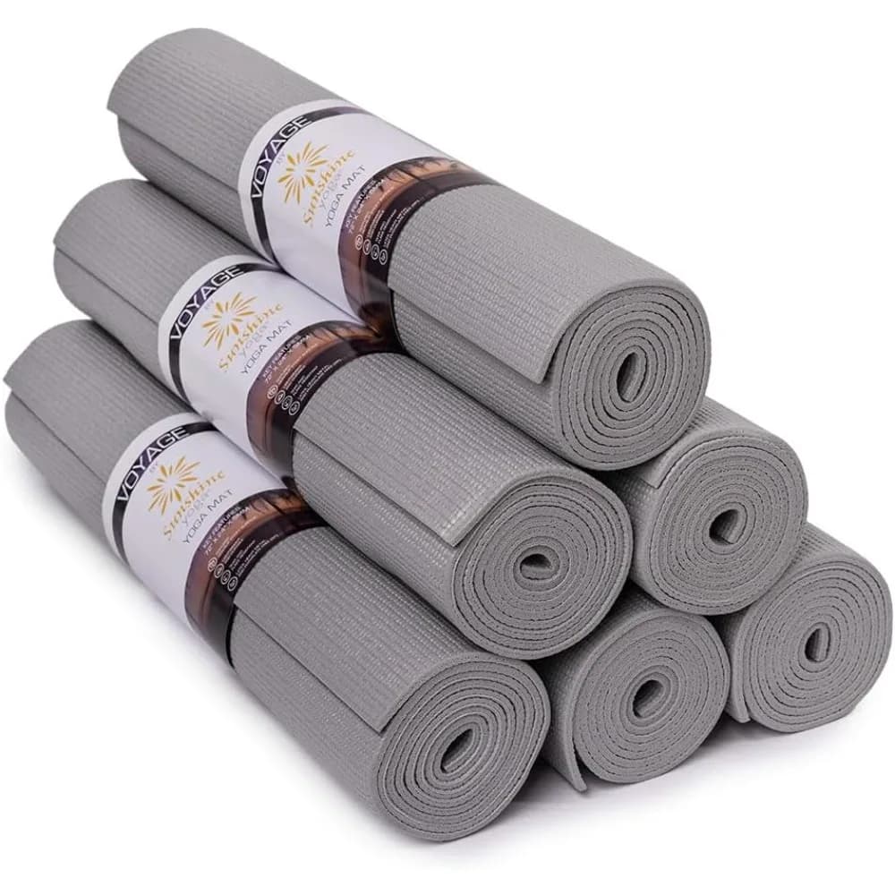 Tappetino da yoga Voyage, confezione da 6, tappetini da yoga sfusi per studio professionale e palestra, spessore 5 mm, tappetini per fitness e esercizi antiscivolo