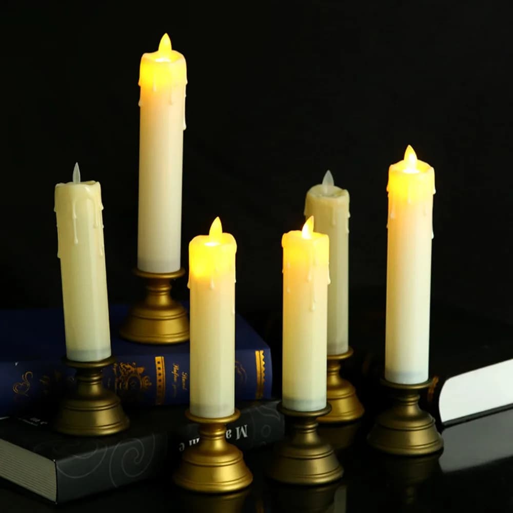 Nuove candele elettroniche a batteria Decorazione domestica Candela senza fiamma multi-scenario Forniture per feste Candele a LED
