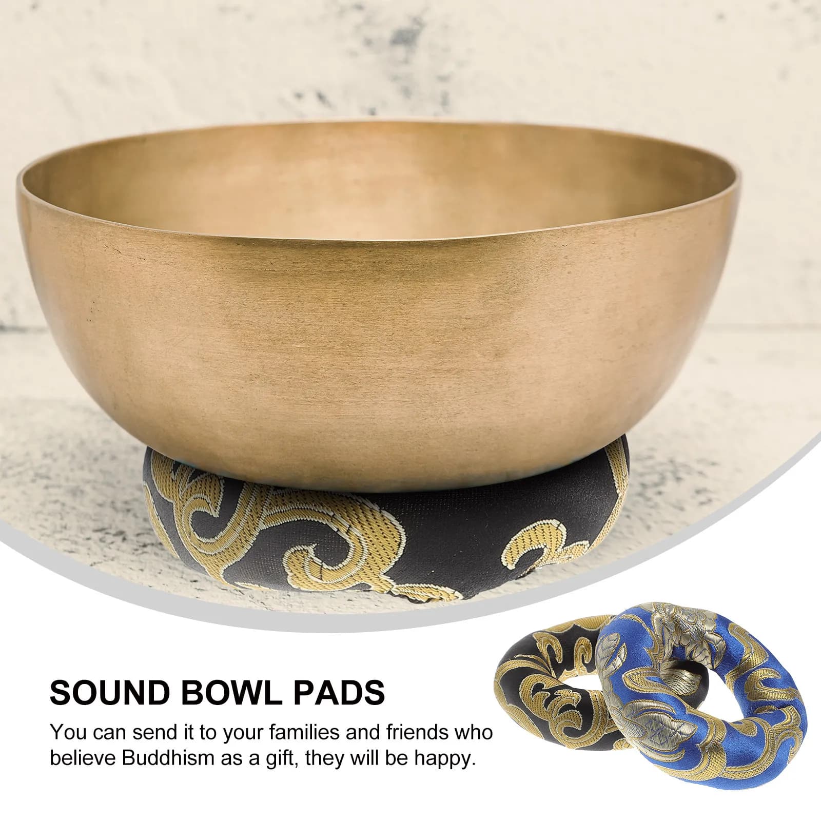 2Pcs Premium Buddhist Singing Bowl Pads Handcrafted Sound Bowl Mats for Meditation Yoga Spiritual Practice Buddhism Gifts