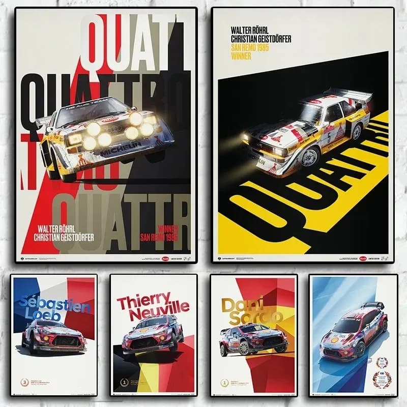 RS Famous Rally Sports Car Series Modern Design Promotion Picture Art Home Wall Living Room Decoration Picture Printing Canvas