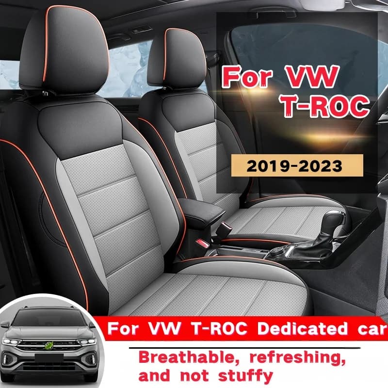 VW T-ROC custom car seat cover fully covered with front and rear complete set, for VW T-ROC 2019-2023