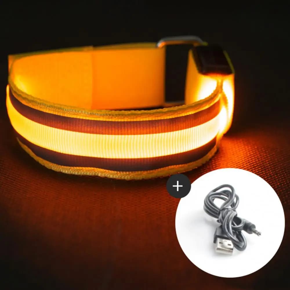 Arm Ring with LED Running Arm Band Wrist Belt with Double Bright Reflective Strip