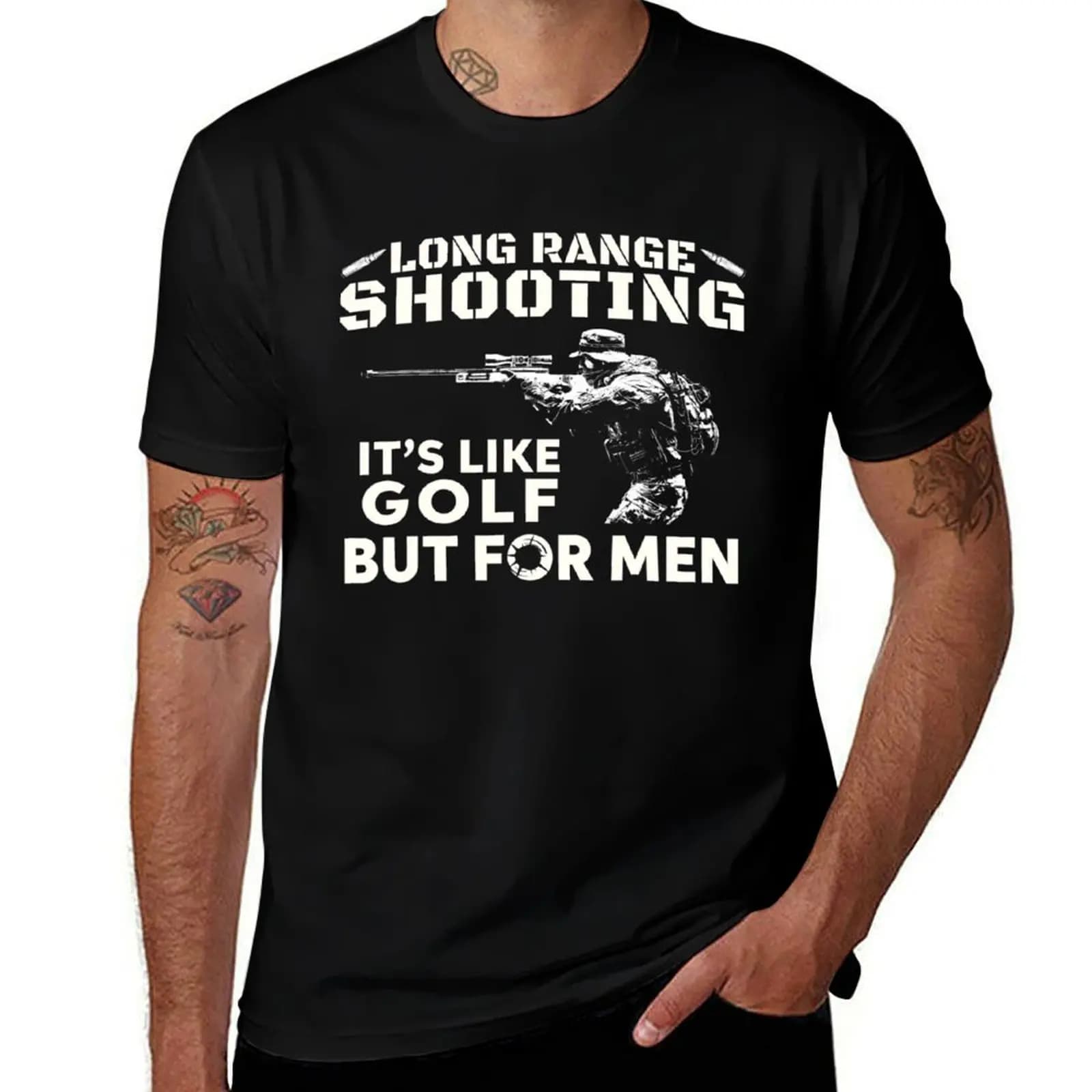 Long Range Shooting Its Like Golf But For T-Shirt Street Art Print Tee Shirt T-Shirt