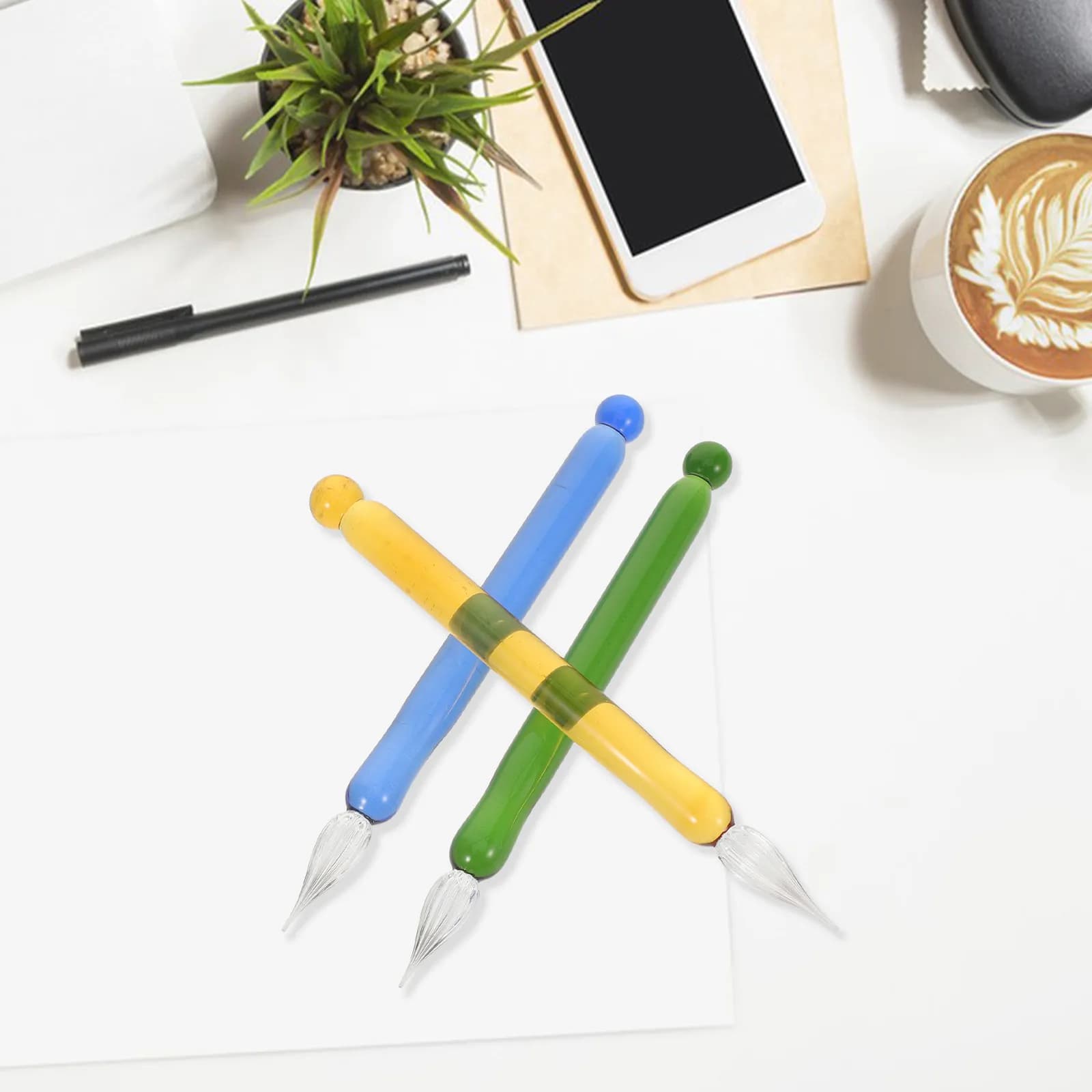 3Pcs Transparent Glass Dip Pen Set Elegant Handmade Stationery for Calligraphy Writing Art Signatures Creative Journal Drawing