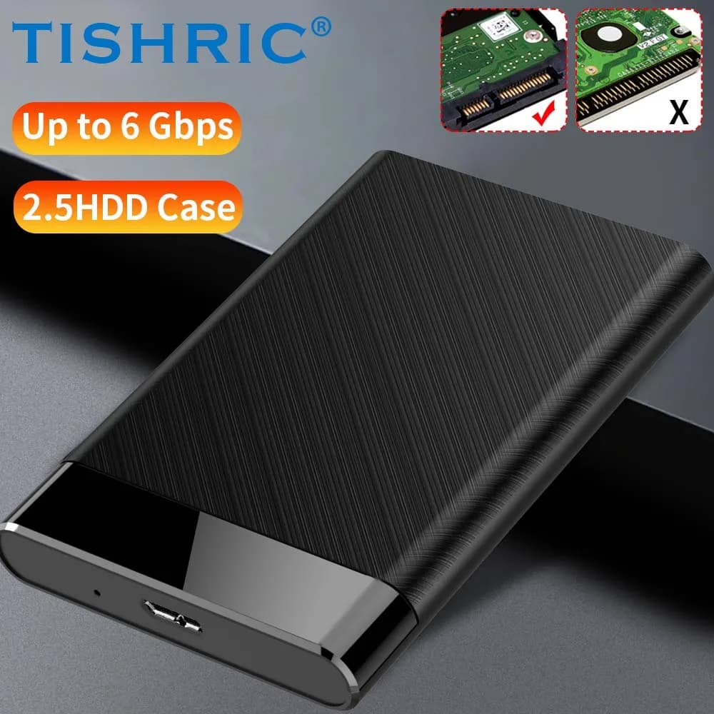 Custodia per HDD TISHRIC da tipo C a SATA Custodia HD da 2,5 pollici Scatola per disco rigido esterno Custodia per disco rigido mobile portatile per PC portatile
