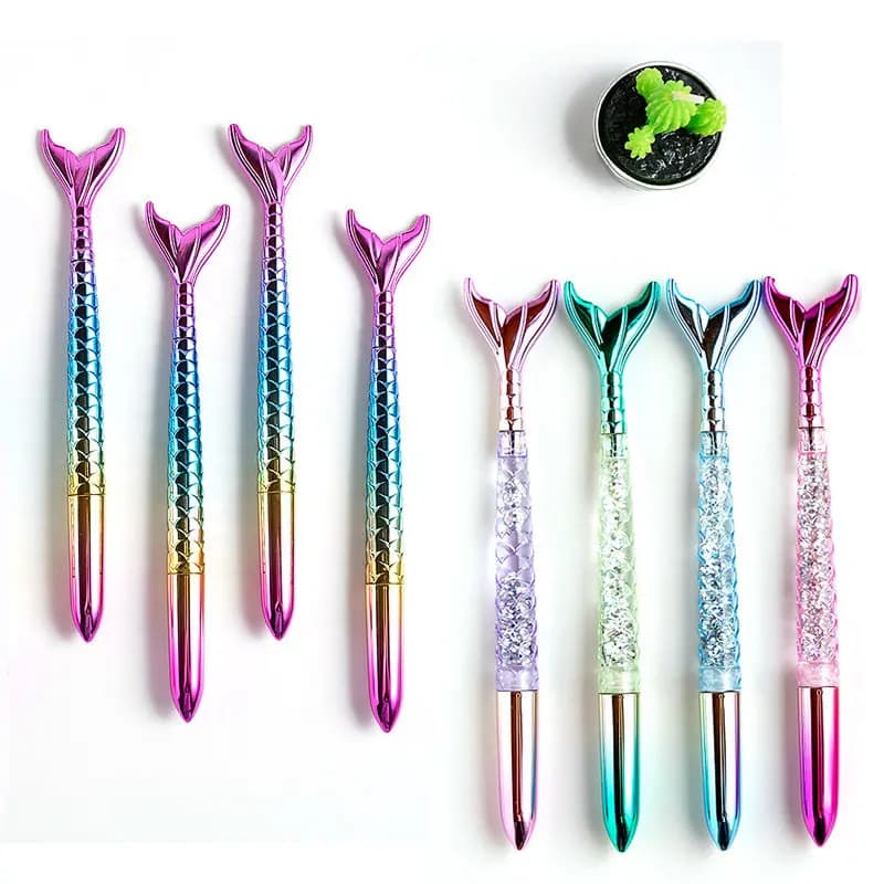 4 pezzi di penne a inchiostro gel colorate casuali a coda di pesce a forma di sirena per la scrittura di cancelleria, penne carine, forniture per ufficio scolastico, regalo