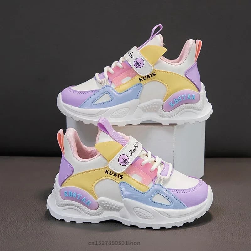 2025 Kids Sneakers casual shoes for girls school Breathable running shoes for outdoors Lightweight and soft non-slip children's shoes Pink Tenis