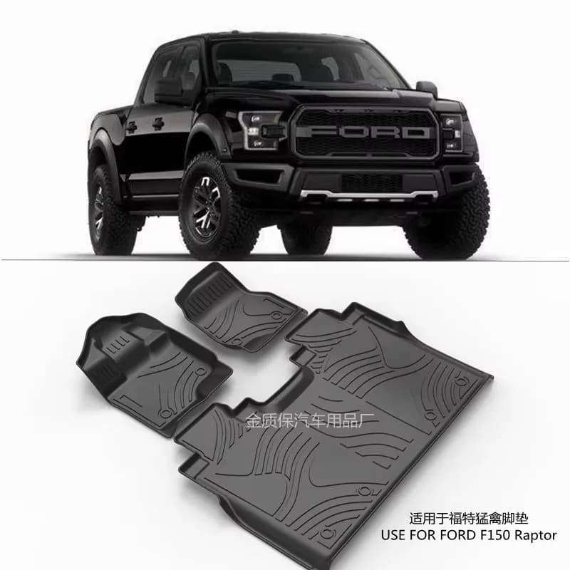 Use for 2015-2024 FORD F150 Carpet AllWeather F150 Car Mat Trim Complete Set for Adapting for F150 Waterproof Luggage Mat