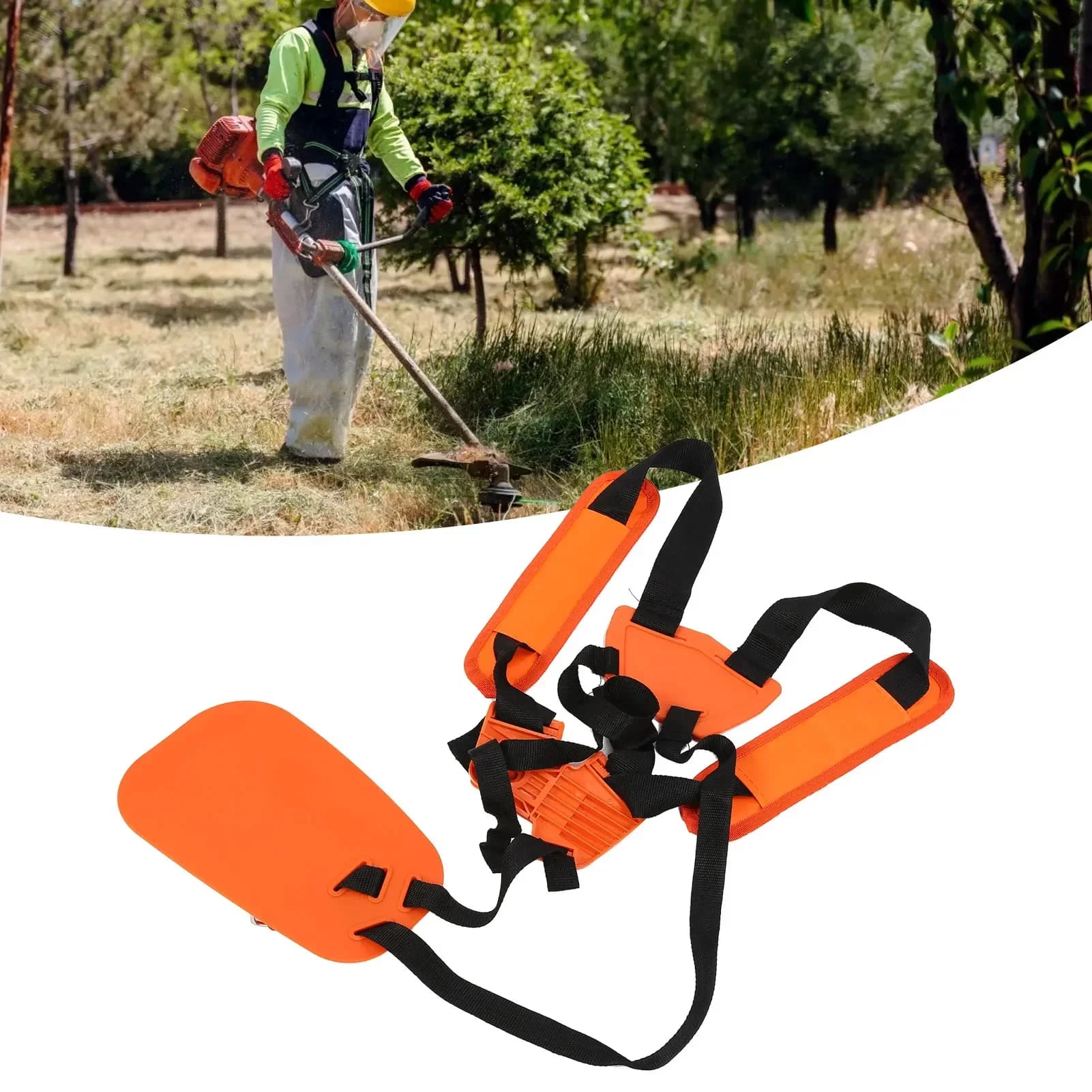Brush Cutter Strap Trimmer Shoulder Strap Lawn Mower Harness Strap Double Shoulder Nylon Belt for Brush Cutter Strimmer Harness