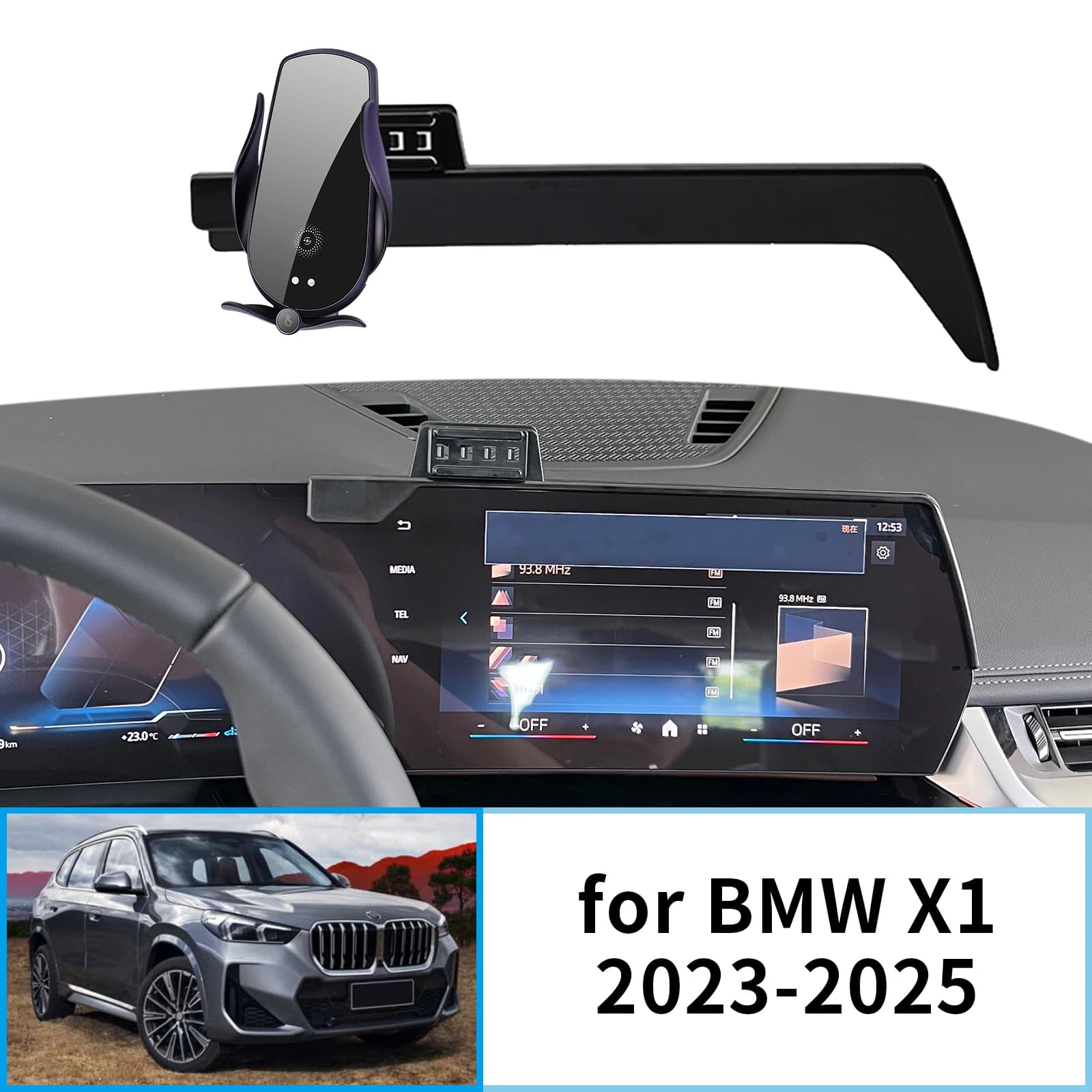 Car mobile phone support for BMW X1 2023 2024 2025 ix1 GPS bracket Navigation support Car accessories