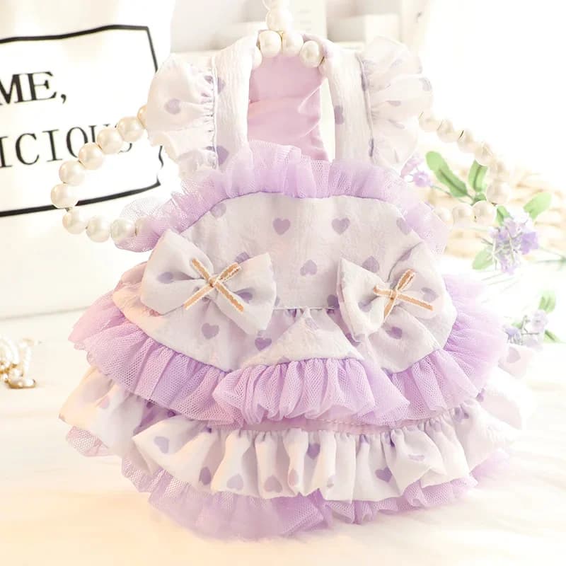 Dog clothes spring and summer thin cat princess skirt tutu skirt suspender lolita small dog teddy pet