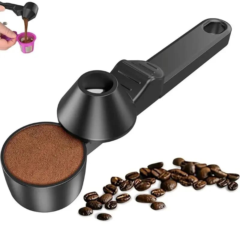 No Spill Coffee Scoop Reusable Protein Powder Spoon with Sliding Funnel for Milk And Supplements Kitchen Gadget