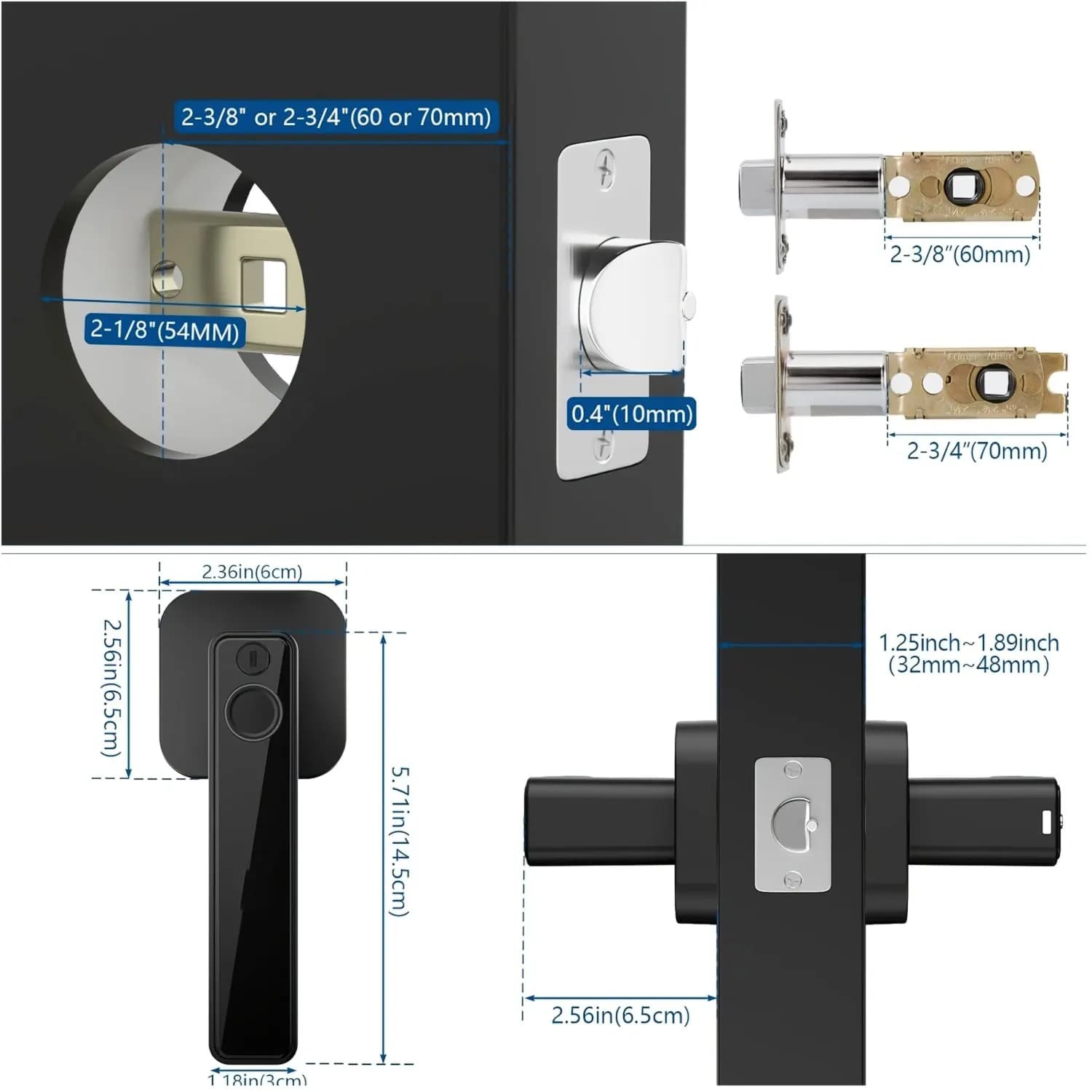 Smart Fingerprint Door Lock – Keyless Entry Lever with App Control, IC Card, Numeric Code, Mechanical Key & Biometric Unlock for Bedroom, Home, Hotel, Office and Apartment Use