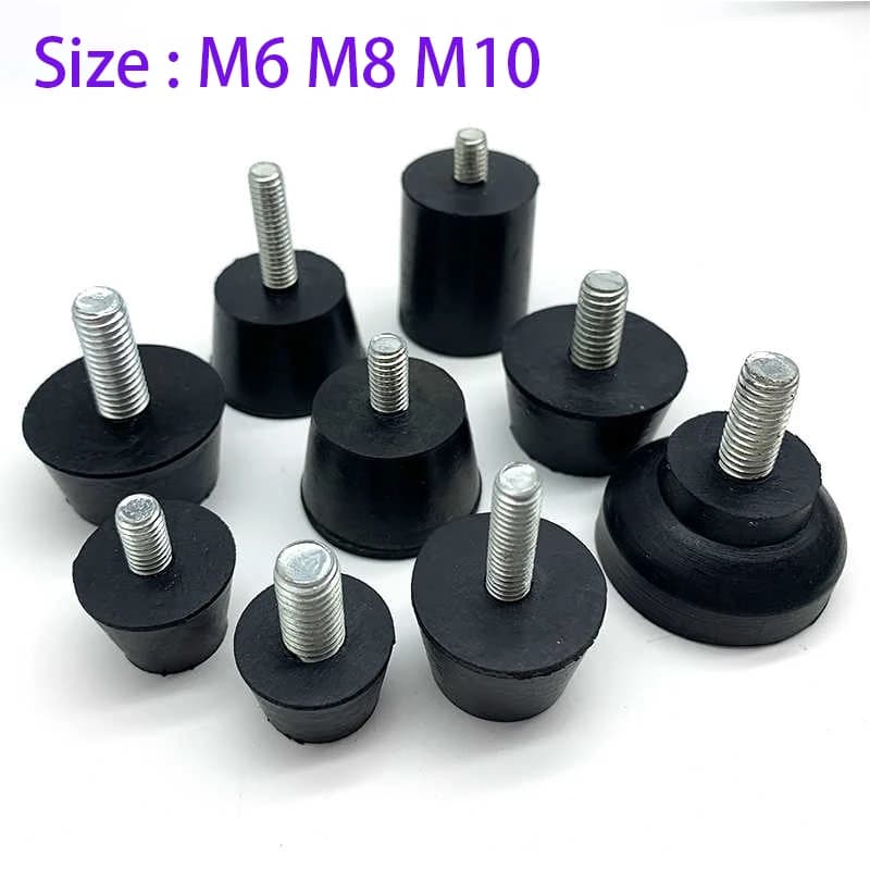 4 pezzi piedini regolabili in gomma con vite M6 M8 M10 sedia da tavolo piedino livellante nero gamba per mobili protezione anti-shock