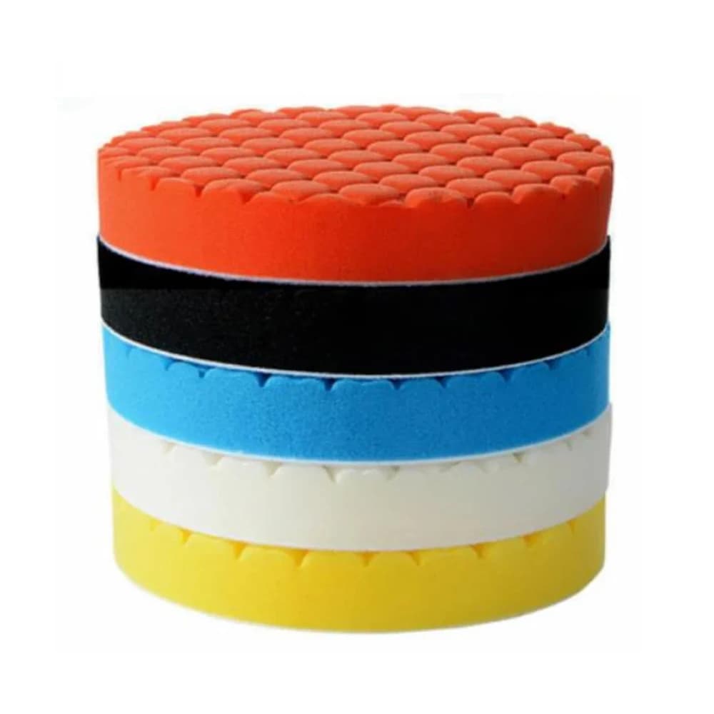 5 pezzi 5 pollici (125mm) kit tampone per lucidatura lucidatore tamponi per ceratura kit per lucidatura per auto spugna lucidatrice bianco blu giallo nero arancione