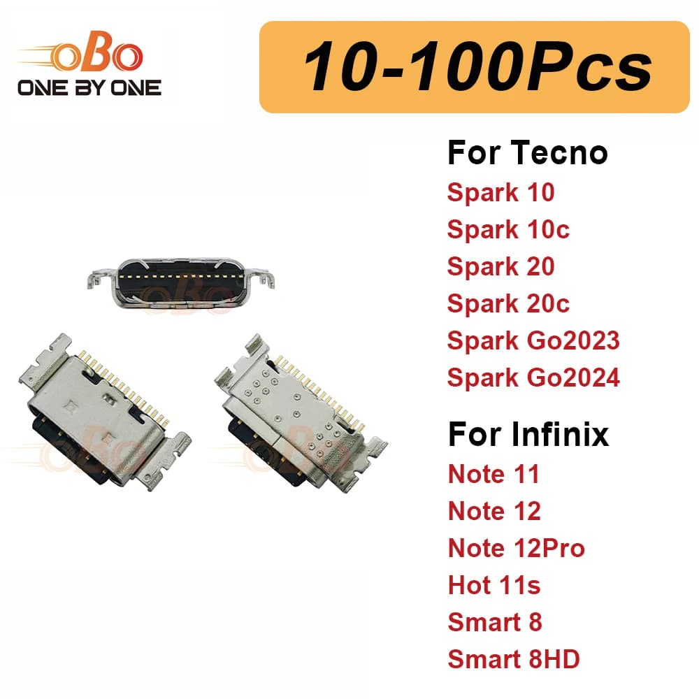 10-100 pcs Dock Spina Refill Door For Tecno Spark 10 20 Go 2024 Infinix Smart 8 Note11 12 TYPE-C Refiller Connector