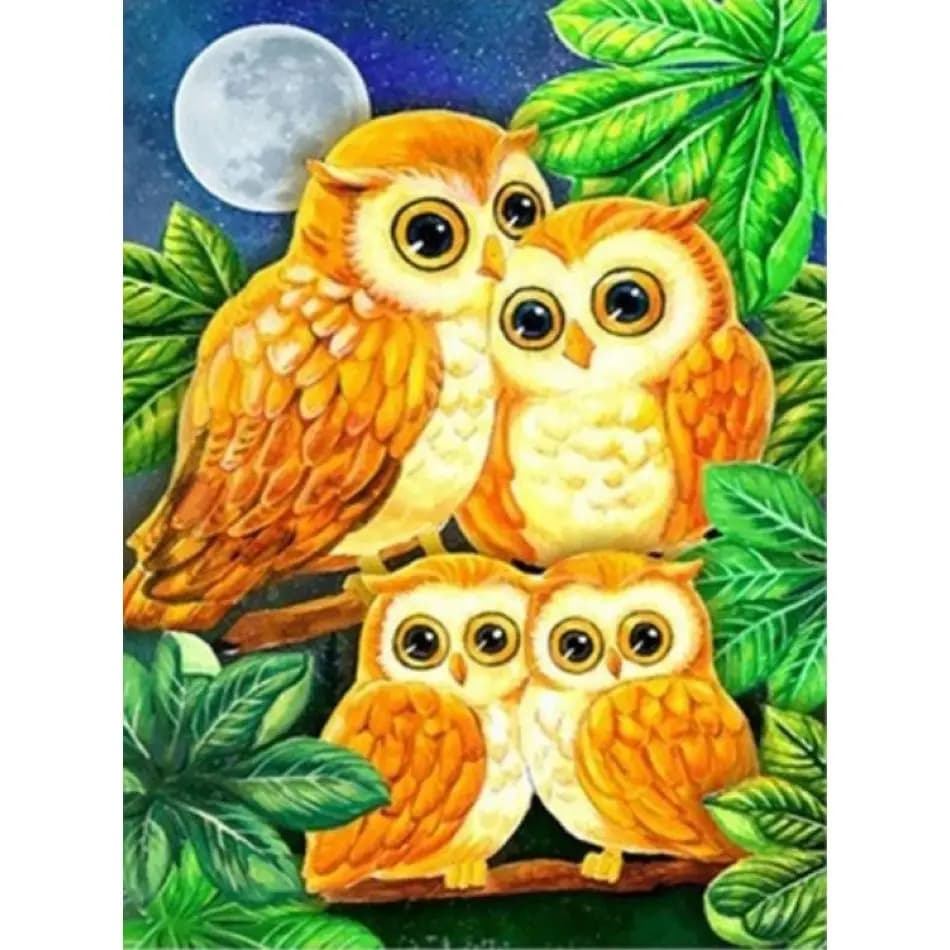 RUOPOTY Yellow Owl Diamond Painting Living Room Decoration Diy Idea Animal Full Round Diamond Art For Beginners Diy Gift Diamond