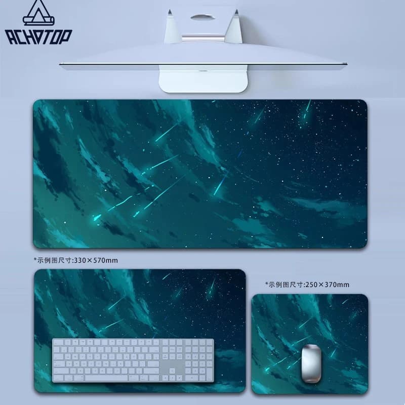 Meteor Scenery Tappetino per mouse da gioco di grandi dimensioni Accessori da gioco Stampa HD Tastiera per computer da ufficio Tappetino per mouse PC Gamer Tappetino per scrivania per laptop
