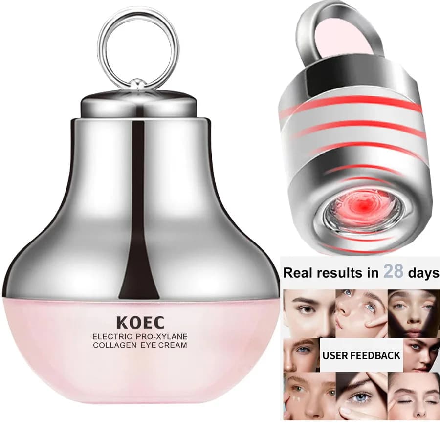 KOEC Crema per gli occhi elettrica a sei peptidi Radiazioni a infrarossi Peptidi al collagene Siero Borse per gli occhi Rassodante Idratante Cura degli occhi 30g