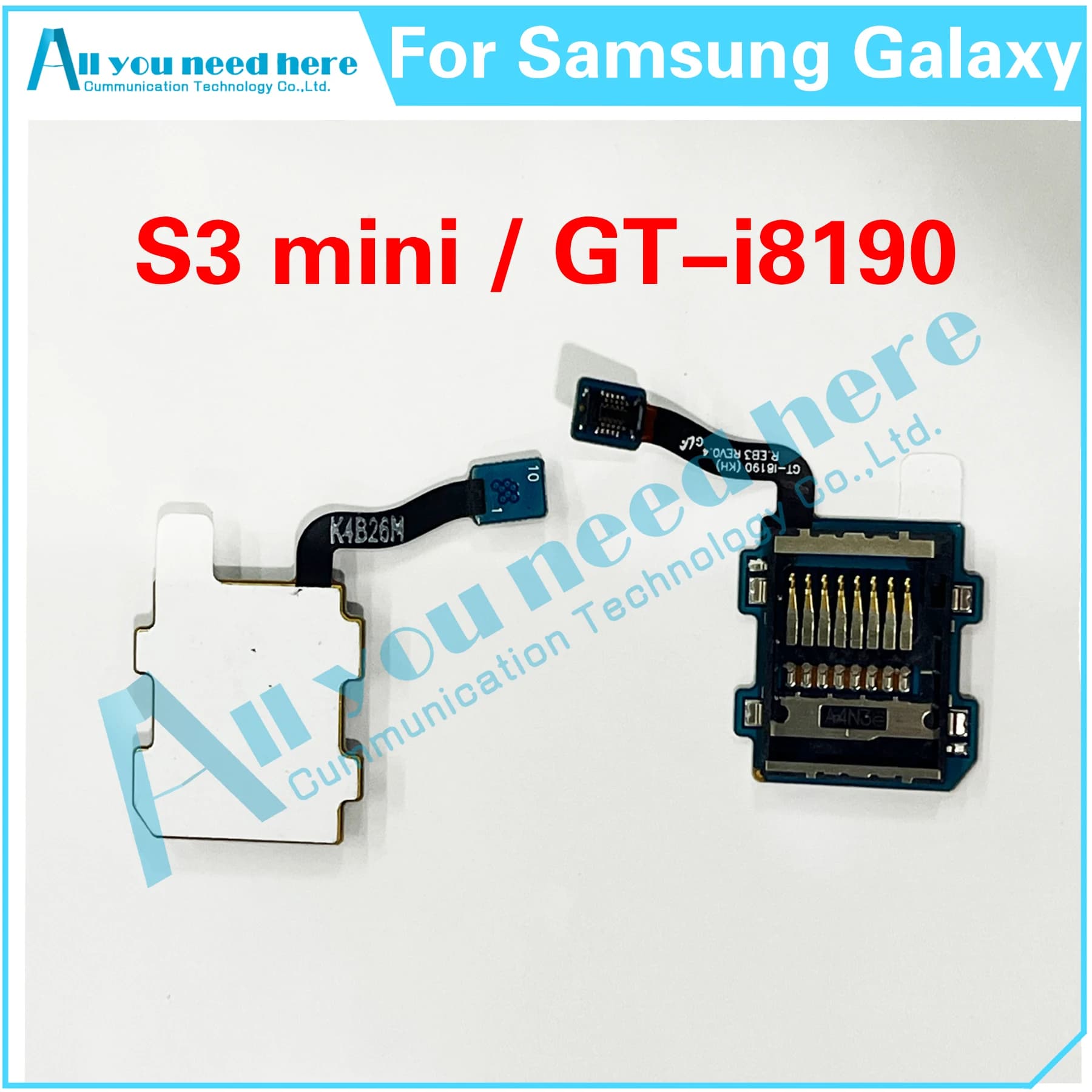 Per Samsung I8190 Galaxy S3 mini SIM Card Tray Reader Flex Cable Memory SD Read Card Holder Connector sostituzione interna
