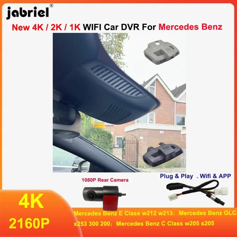 Car camera UHD 4K 2K Wifi for Mercedes Benz Class E w212 w213 Class C w205 s205 GLC x253 300 Dash Cam 4K with front and rear camera