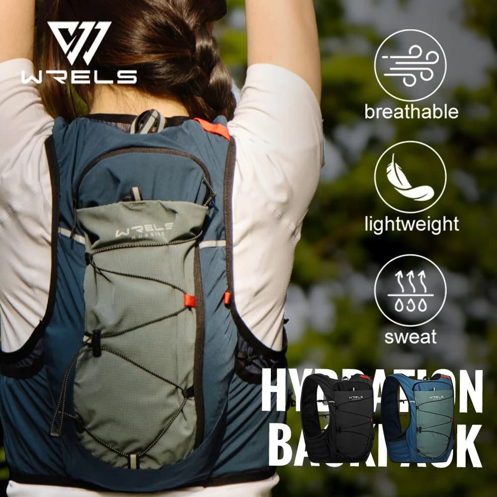 WRELS Ultralight Backpack Hydration Vest Pack Bicycle Marathon Hiking Marathon Lightweight Water Chest Pack With Phone Storage