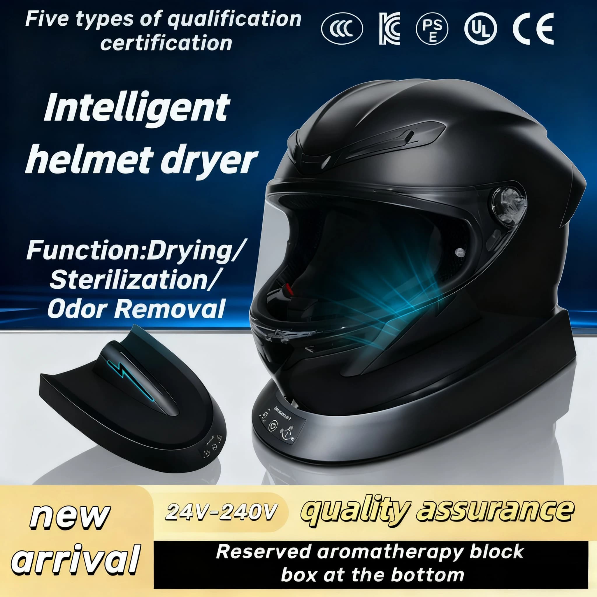 Asciugatrice e sterilizzatore per casco portatile per accessori per la cura del casco da hockey e berretti da baseball