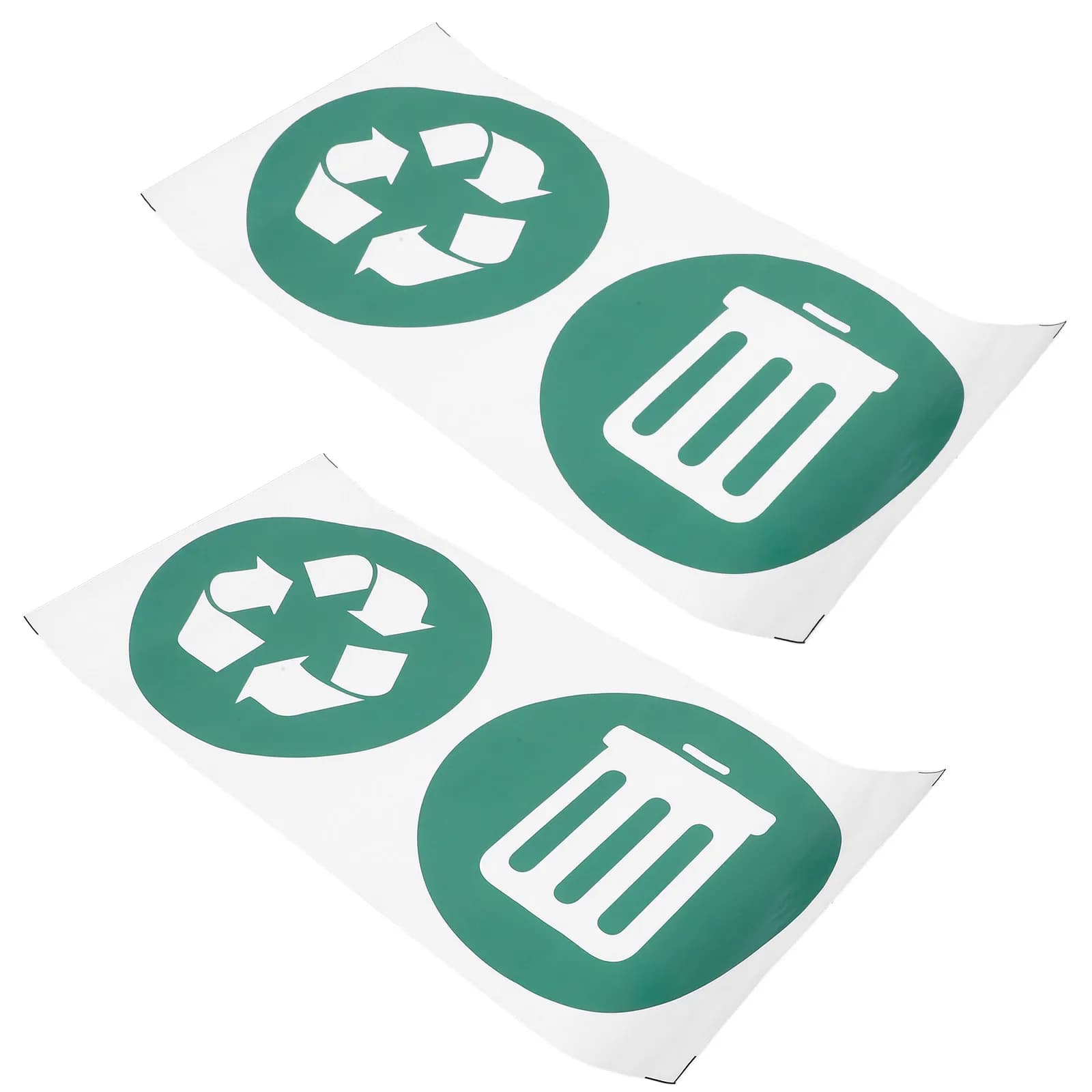 2 Sheets Trash Can Sticker Garbage Label Self-Adhesive Waste Sorting Sticker Recycling Signs for Trash Bins Weather Resistant