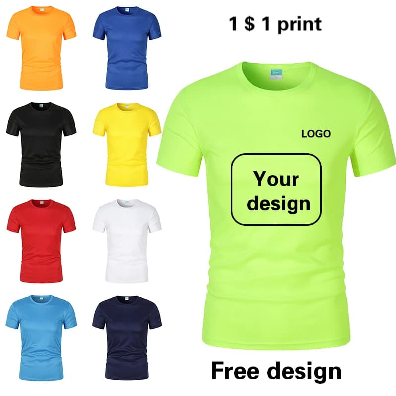 T Shirt Print Women's Logo For Men's Fast Drying Running Gym Custom Marathon Short Sleeve Sports Clothing Brand DIY Wholesale Cheap