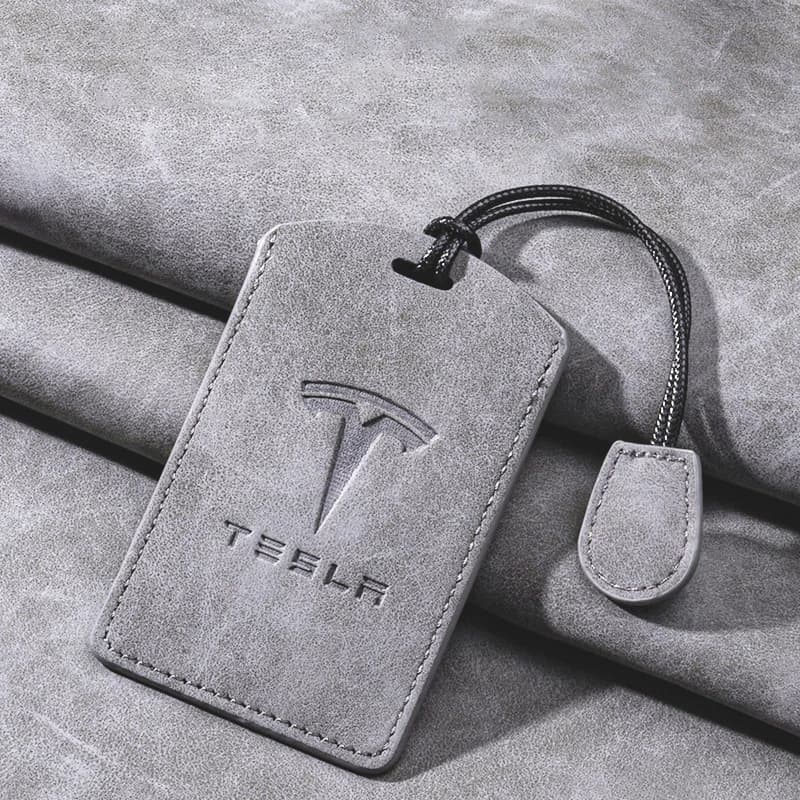 Leather Car Smart Remote Key NFC Card Case Cover Protector Holder Shell For Tesla Model 3 Model Y 2020 Auto Keychain Accessories