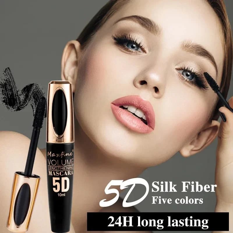 5D black waterproof three-dimensional mascara not easy to droop cosmetics for thick natural makeup and durable curls