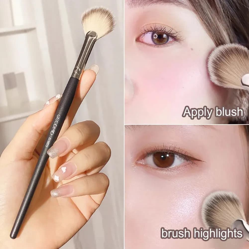 Pennello Illuminante Morbido per Fard in Polvere GECOMO Cosmetico Pennello Trucco 2 in 1