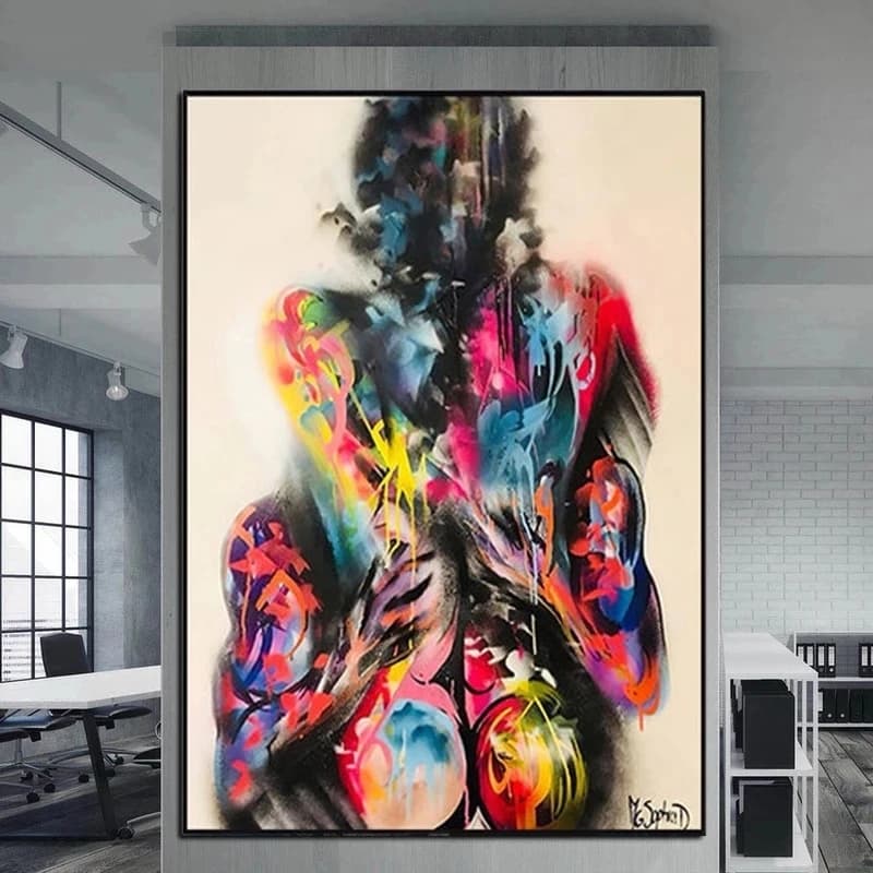 Graffiti Sexual Lovers Pop Art Canvas Painting Wall Art Poster and Print Wall Picture Cuadros Home Decoration for Living Room