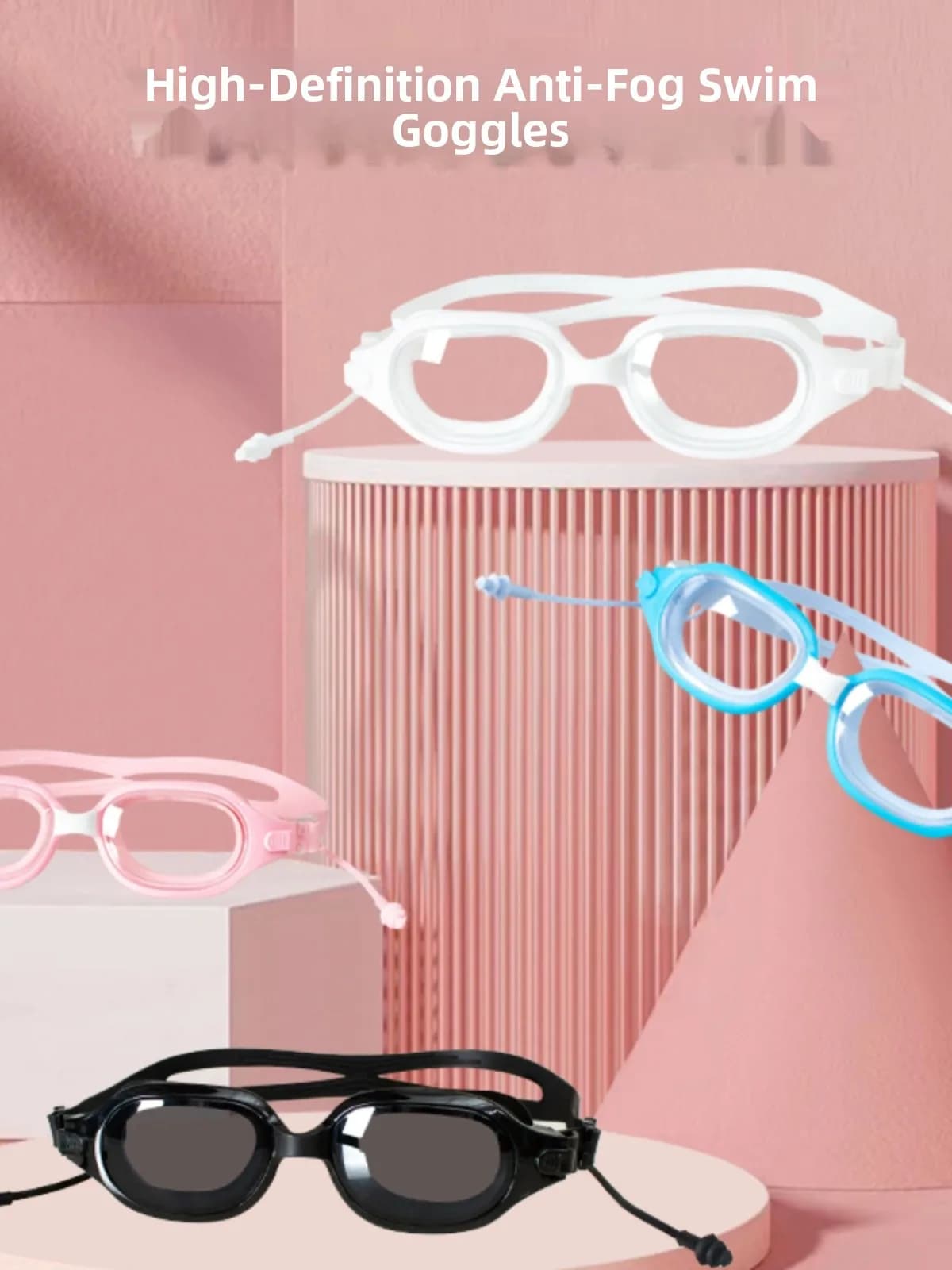 Swimming owls for Miopia, Flat lenses, Waterproof, Anti-fog, High Definition, Swimming gear for adults Freeark